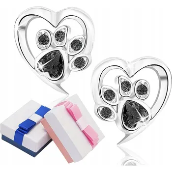 Náušnice Náušnice pro každodenní nošení Mennica Bydgoska tlapky se zirkonem, černé