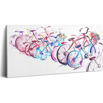 Obraz Obraz Na Plátně Připravený k Pověšení do Obýváku Barevná Městská Kola