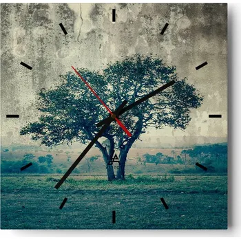 Hodiny Velké nástěnné hodiny 40x40 Krajina Skleněné hodiny Tiché