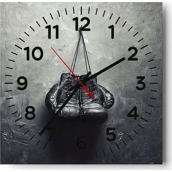 Hodiny Kuchyňské nástěnné hodiny 30x30 Box Skleněné hodiny do obýváku Moderní Tiché