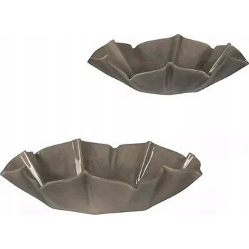 PODNOS, TÁC, PODSTAVEC 2 ks loft šedý kovový na svíčky, šperky, ovoce