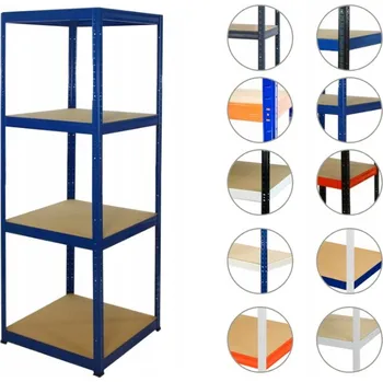 Dílenský regál Kovový regál skladový garážový HELIOS HNN 196x045x45 4 police