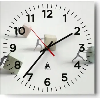 Hodiny Kuchyňské nástěnné hodiny 30x30 Abstrakce Skleněné hodiny do obýváku Moderní Tiché