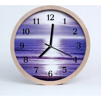 Hodiny Dřevěné nástěnné hodiny tiché Moře Krajina 25 cm