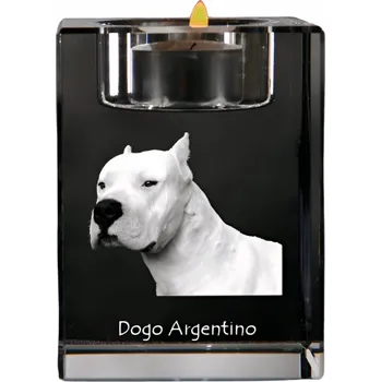 Svícen Křišťálový svícen s motivem argentinské dogy, držák na čajovou svíčku / ohřívač