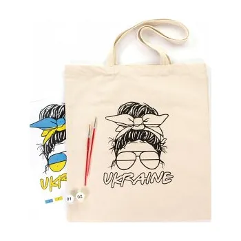 Nákupní taška Bavlněná taška s motivem pro pomalování 38x42cm – Ukrajina (Bavlněná taška s motivem pro pomalování 38x42cm – Ukrajina)