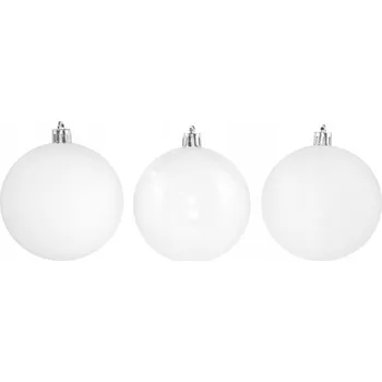 Vánoční dekorace Stříbrné vánoční vánoční baňky 6 ks 8 cm nerozbitné