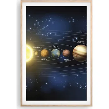 Obraz Obraz plakát v rámu světlý dub do obýváku 61x91 vesmír foto plakáty na zeď