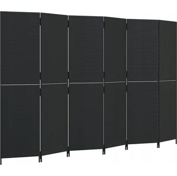 Paraván Paraván z polyratanu, černý, 294 x 180 cm