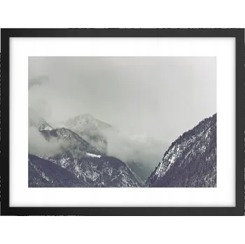 Obraz Obraz plakát v černém rámu do obýváku 40x30 hory foto plakáty na zeď