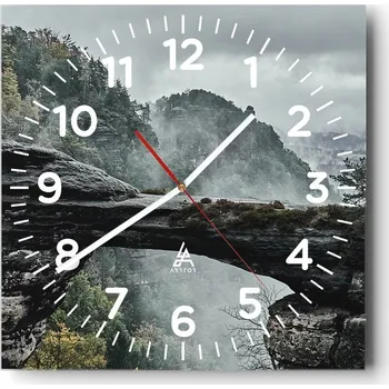 Hodiny Kuchyňské nástěnné hodiny 30x30 Krajina Skleněné hodiny do obýváku Moderní Tiché