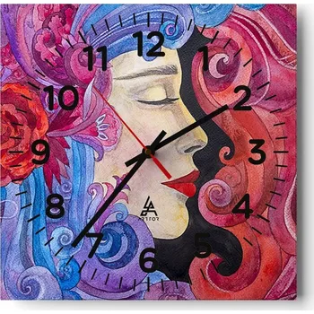 Hodiny Nástěnné hodiny do obýváku 40x40 Žena Bezhluké hodiny na skle Tiché