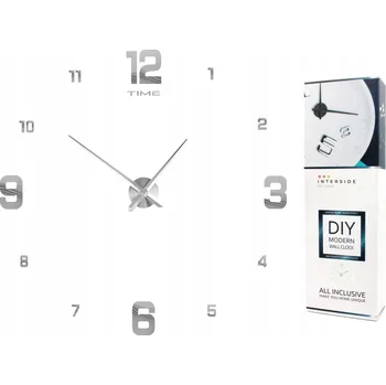 Hodiny MODERNÍ 3D NALEPovací HODINY NA ZEĎ DIY 70-130CM