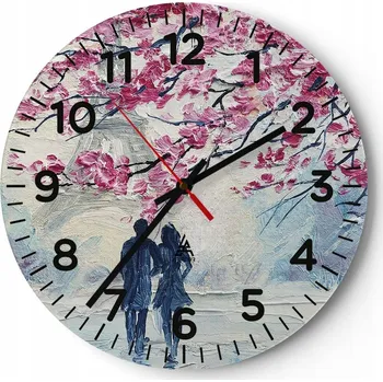 Hodiny Nástěnné hodiny do obýváku 40x40 Paříž Kulatý Skleněné hodiny Loft Tiché