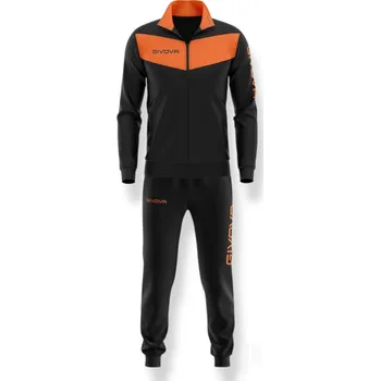 Souprava GIVOVA VISA FLUO, barva 1028 černá - zářivě oranžová, velikost S