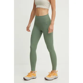 Dámské kalhoty Sportovní legíny Fjallraven Abisko dámské, zelená barva, hladké, F84773.614 07X, vel. XS