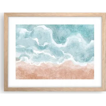 Obraz Obraz plakát v rámu světlý dub do obýváku 40x30 pláž foto plakáty na zeď