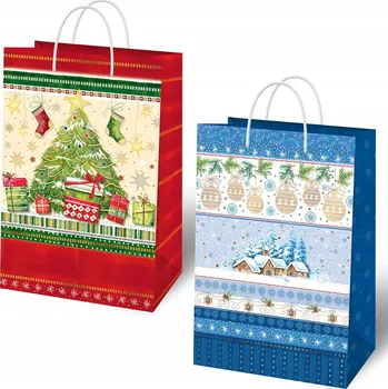 Dárková taška Dárková Taška Ozdobná Vánoční Mikuláš Vánoce 33x22cm Dárek