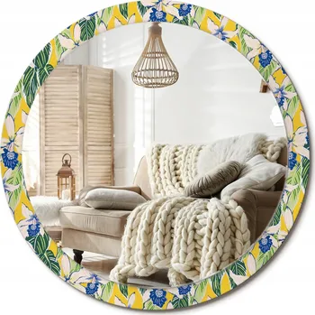 Zrcadlo Zrcadlo s potiskem do koupelny, kuchyně, předsíně Orchideje Velké průměr 100 cm