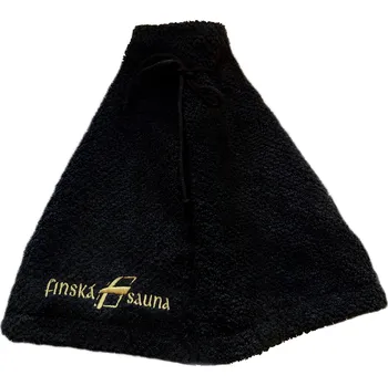 NordicSPA Čepice do sauny černá s výšivkou