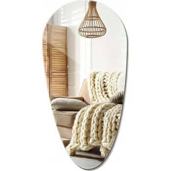 Zrcadlo Moderní Zrcadlo Stříbrné Nástěnné Závěsné Do Obývacího Pokoje Lžička 35x70 cm