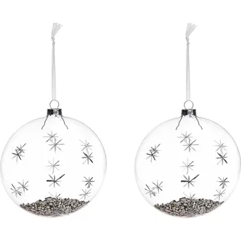 Vánoční dekorace Vánoční Koule průhledná mix 13 cm 2 ks