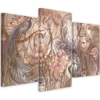 Obraz OBRAZ TRÍDÍLNÝ Magický páv 60x40