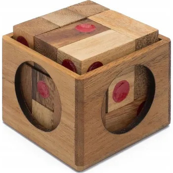 Dřevěná hračka Vegas Baby - Dřevěná 3D propletená hlavolamová hlavolam s motivem kostek