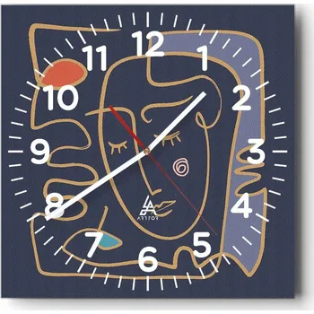 Hodiny Kuchyňské nástěnné hodiny 30x30 Portrét Skleněné hodiny do obýváku Moderní Tiché