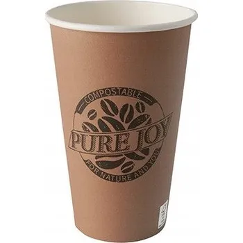 Jednorázové nádobí Papírové kelímky hnědé 450 ml, prům. 90 mm, 50 ks