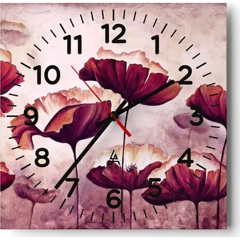 Hodiny Kuchyňské nástěnné hodiny 30x30 Abstrakce Skleněné hodiny do obýváku Moderní Tiché