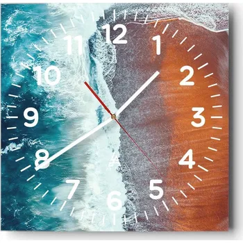 Hodiny Nástěnné hodiny do obýváku 40x40 Pláž Tiché Skleněné hodiny Stylové