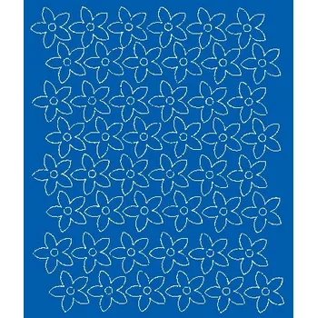 Samolepící dekorace Nálepky na zeď kytičky 48 ks modré matné