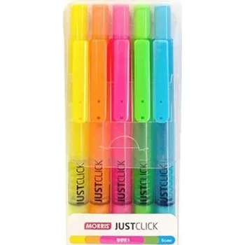 Zvýrazňovač MORRIS zvýrazňovač fluorescenční JUST CLICK Highlighter, sada 5ks, B0768-01