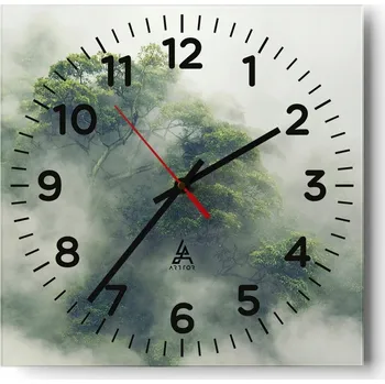 Hodiny Kuchyňské nástěnné hodiny 30x30 Les Skleněné hodiny do obýváku Moderní Tiché