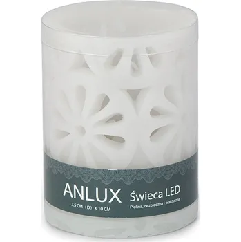 Svíčka LED vosková svíčka s prolamovaným vzorem kola, šedá, malá