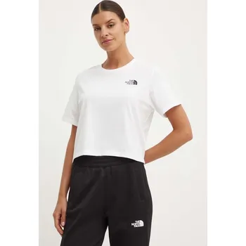 Dámské tričko Tričko The North Face W Simple Dome Cropped Slim Tee bílá barva, NF0A87U4FN41 00X, vel. XL