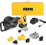 REMS Akku-Curvo Set 15-18-22, 230V elektrická-aku 22V ohýbačka trubek 580051 (580051 REMS Univerzální elektrický nástroj na tažné ohýbání do 180° za studena, segmenty: 15, 18, 22)