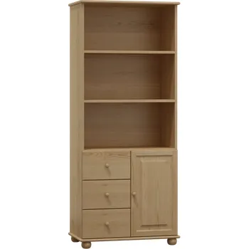 Knihovna Nabytek-dreveny.cz Dřevěná knihovna MB 67A borovice masiv 80x190x42 cm Barevné provedení: Přírodní lakovaná