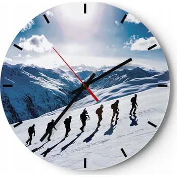 Hodiny Nástěnné hodiny do kuchyně 30x30 Hory Příroda Skleněné hodiny do obýváku Tiché