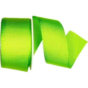 Stuha Stuha rypsová ELEGANCE APPLE GREEN hráškově zelená 40mm x 2m (11,- Kč/m) (Stuha rypsová, široká, hráškově zelená, lesklá, oboustranná)