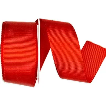 Stuha Stuha rypsová ELEGANCE RED červená 40mm x 2m (11,- Kč/m) (Stuha rypsová, široká, červená, lesklá, oboustranná)