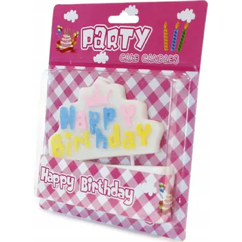 Dortová svíčka NAROZENINOVÉ SVÍČKY na dort HAPPY BIRTHDAY topper