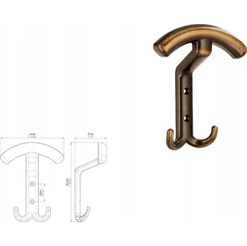 Nábytkové kování Nábytková úchytka na věšák SIRO 1064/ZN31, stará kartáčovaná mosaz