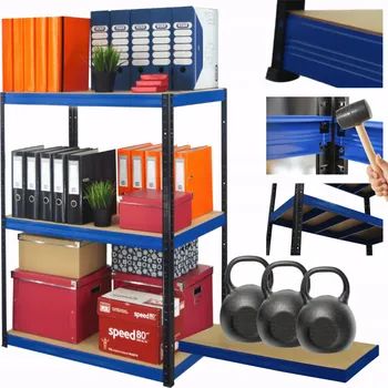 Dílenský regál Kovový regál do garáže a skladu HELIOS 106x110x35 cm, 3 police, nosnost 3x350 kg PL