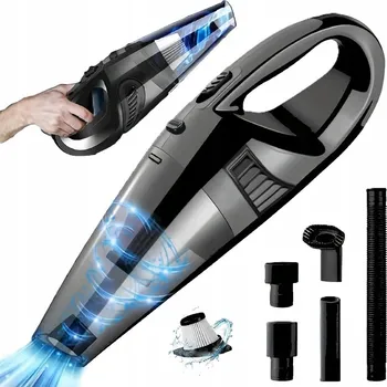 Vysavač Ruční Vysavač Bezprzewodowy Bezworkowy Samochodowy do auta, tichý, s filtrem + nástavce