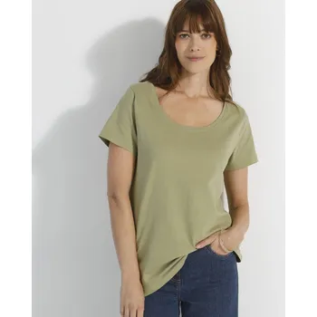 Tričko s kulatým výstřihem a krátkými rukávy světlá khaki 52