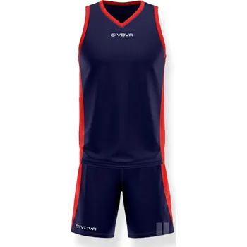 Basketbalový komplet GIVOVA POWER, barva 0412 tmavě modrá - červená, velikost S