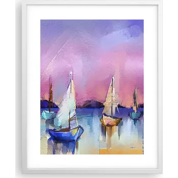 Obraz Obraz plakát v bílém rámu 40x50 krajina, plakáty do obýváku