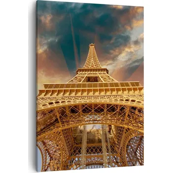 Obraz Obraz na plátně do obýváku ložnice 50x70 Eiffelova věž Paříž obrazy na zeď